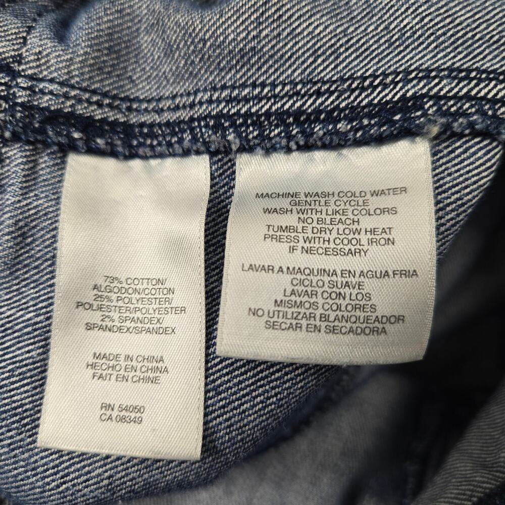 Jones New York Women's Denim Jacket Jean Barn Chore Whiskering Stretch size XL - Picture 16 of 16